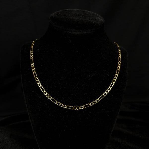 14K Gold Hollow Figaro Chain